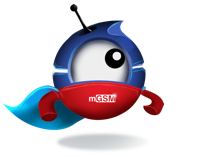 Maskotka serwisu wybierz telefon witająca użytkownika